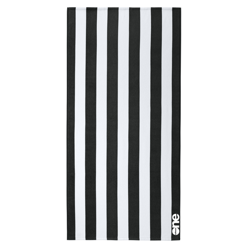 SWO Cabana Stripe Beach Towel - White/Black
