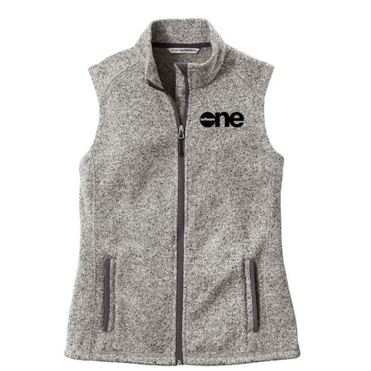 SWO Port Authority ® Ladies Sweater Fleece Vest - Grey Heather