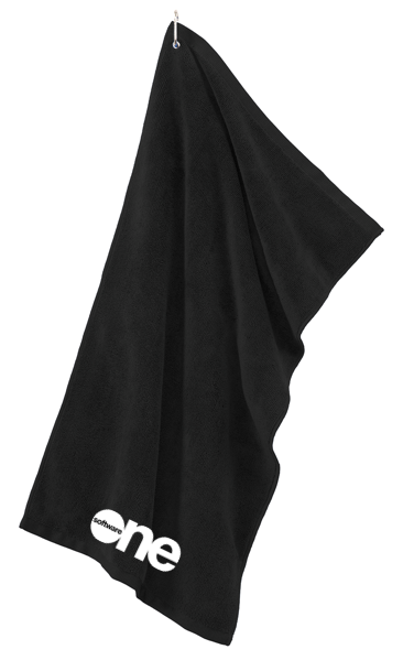 SWO Grommeted Microfiber Golf Towel - Black