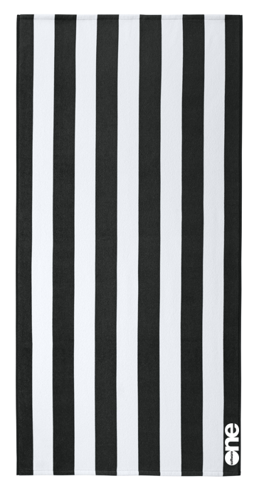 SWO Cabana Stripe Beach Towel - White/Black