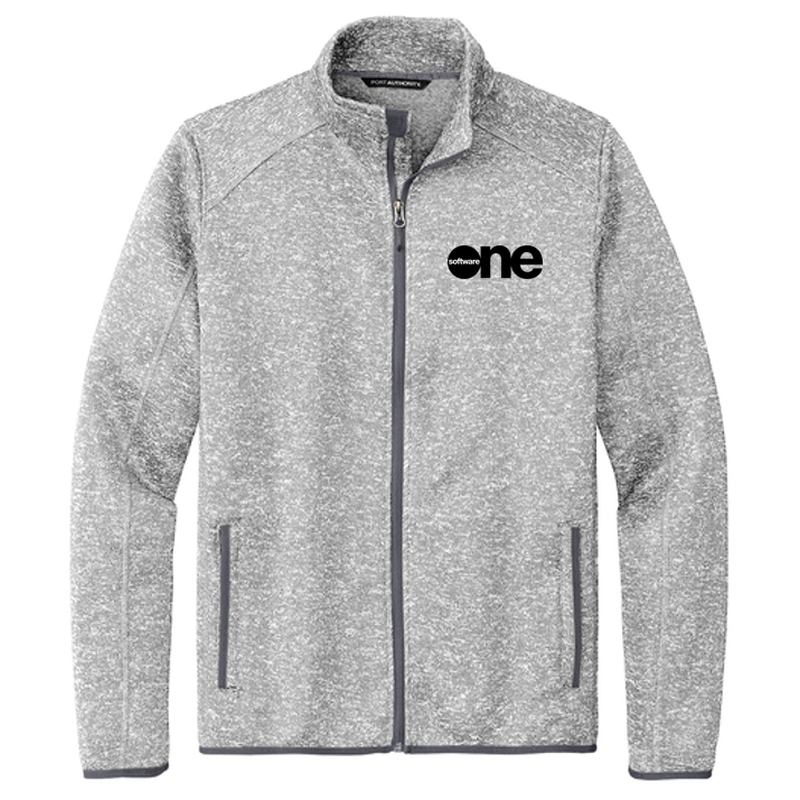 SWO Port Authority® Sweater Fleece Jacket - Grey Heather