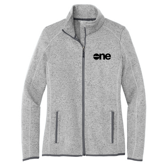SWO Port Authority® Women's Sweater Fleece Jacket - Grey Heather